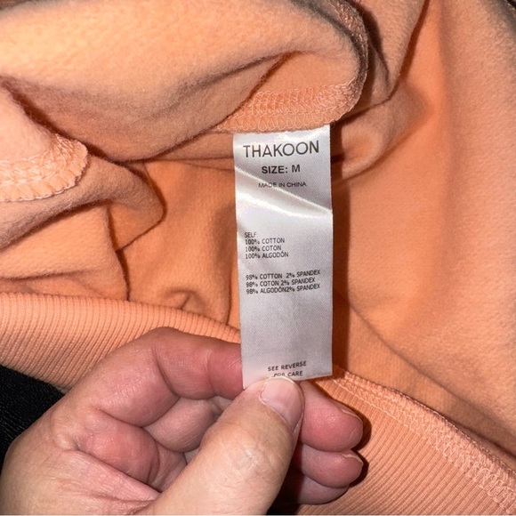 THAKOON PEACH CREWNECK SWEATSHIRT SIZE MEDIUM NWT - Picture 10 of 12